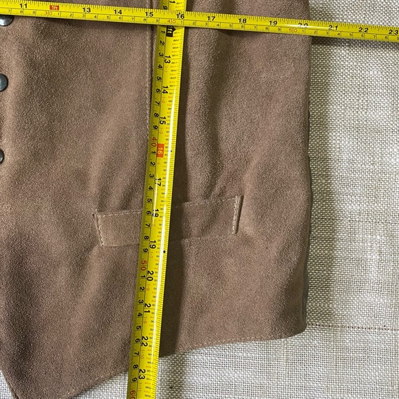 Cosa Nova Vintage Brown Tan Suede Leather Western Rodeo Snap Vest- Sz-XL - Picture 10 of 16